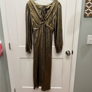 Lost + Wander Gold Iridescent Gown Medium